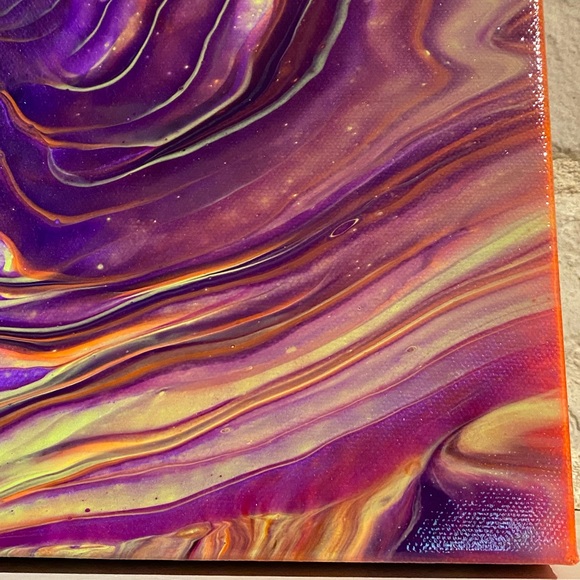 Hand crafted 11”x14” Fluid art canvas painting wall decor hand painted - Picture 9 of 9